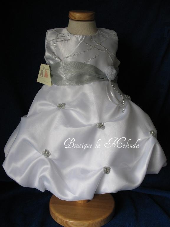 ROBE BAPTEME CEREMONIE BLANC ARGENTE EMILIE