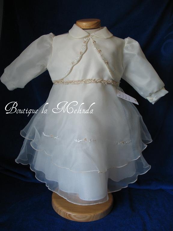 ROBE BAPTEME CEREMONIE MELINE PERLE/CHAMPAGNE