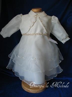 ROBE BAPTEME CEREMONIE MELINE PERLE/CHAMPAGNE