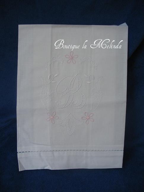 SERVIETTE BAPTEME CEREMONIE ROSE