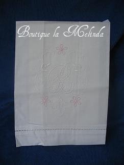 SERVIETTE BAPTEME CEREMONIE ROSE