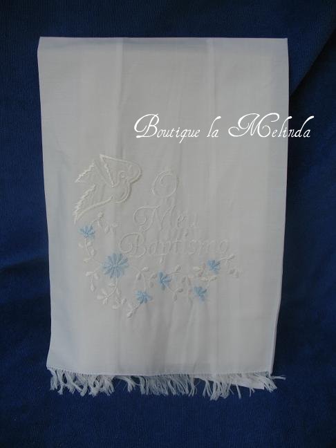 SERVIETTE BAPTEME CEREMONIE BLEU - MEU BAPTISMO