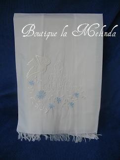 SERVIETTE BAPTEME CEREMONIE BLEU - MEU BAPTISMO